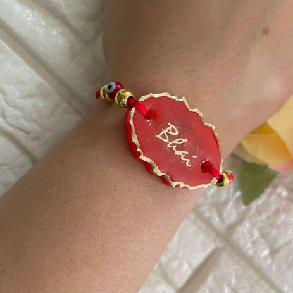 Red Evil Eye Bhai Rakhi Set