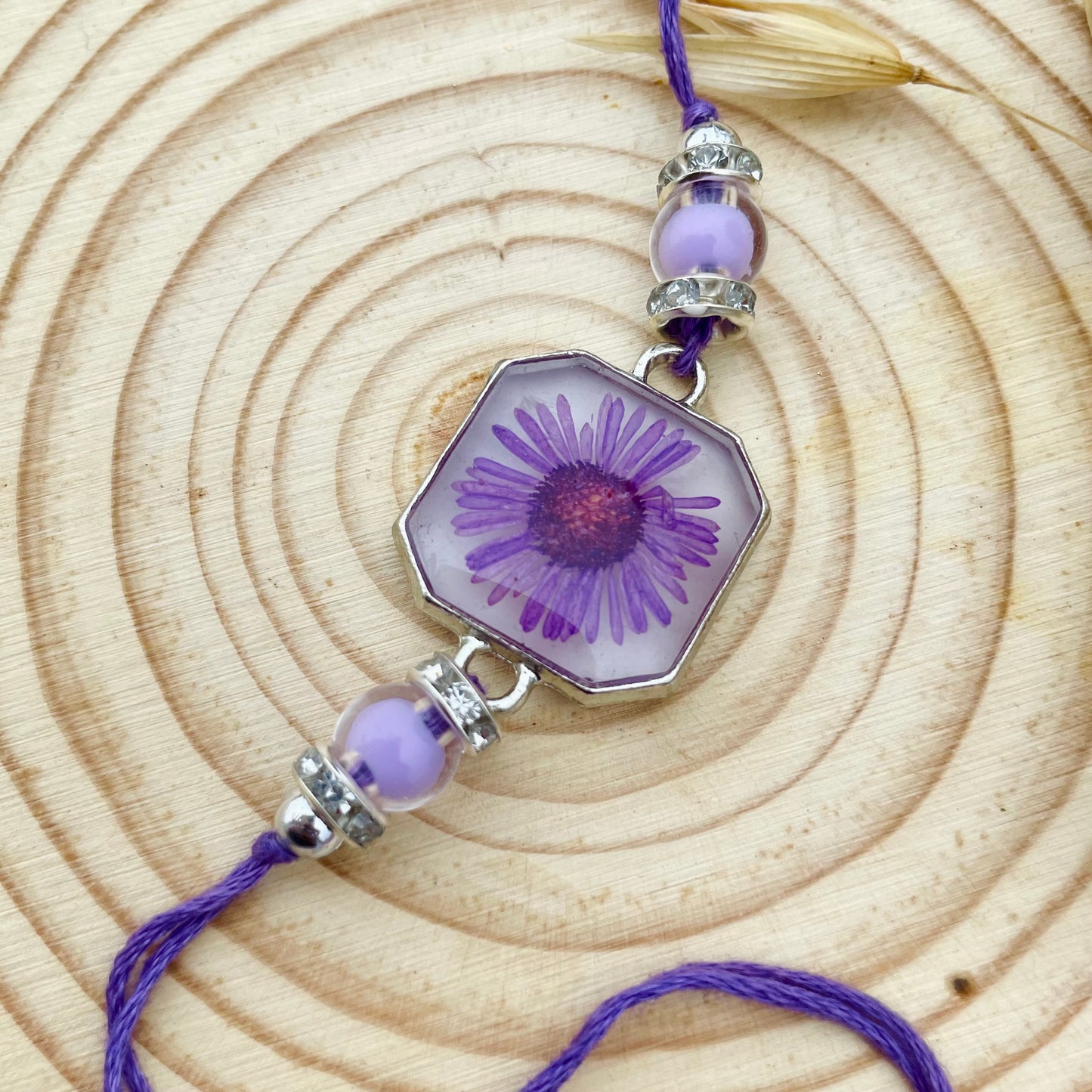 Lavender Real Flower Bhai Rakhi