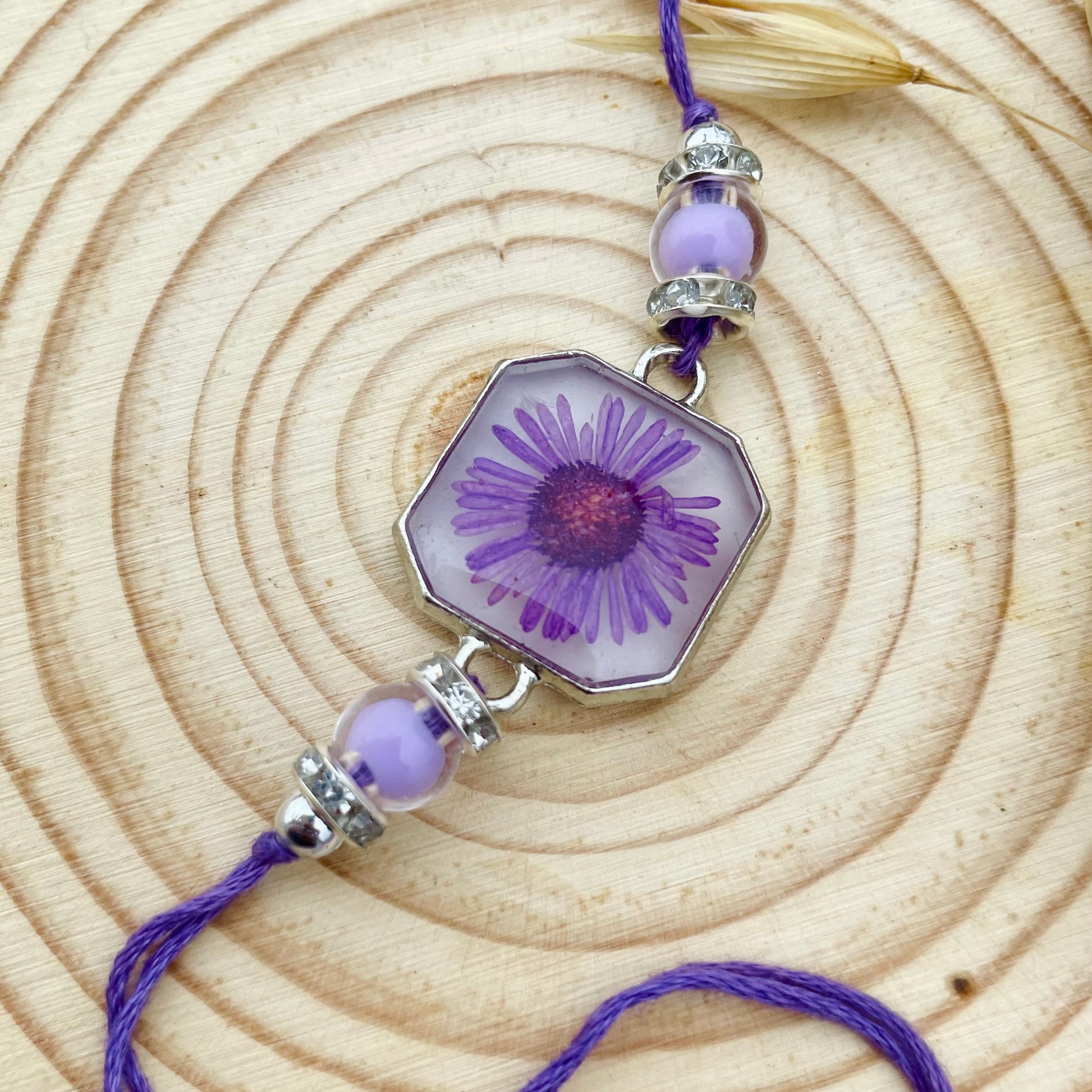 Lavender Real Flower Bhai Rakhi