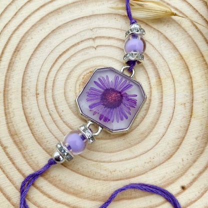 Lavender Real Flower Bhai Rakhi