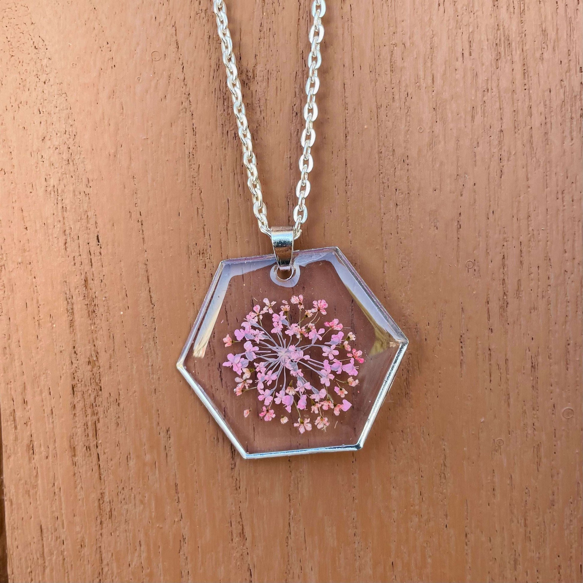 Pink Hexa Floral Pendant