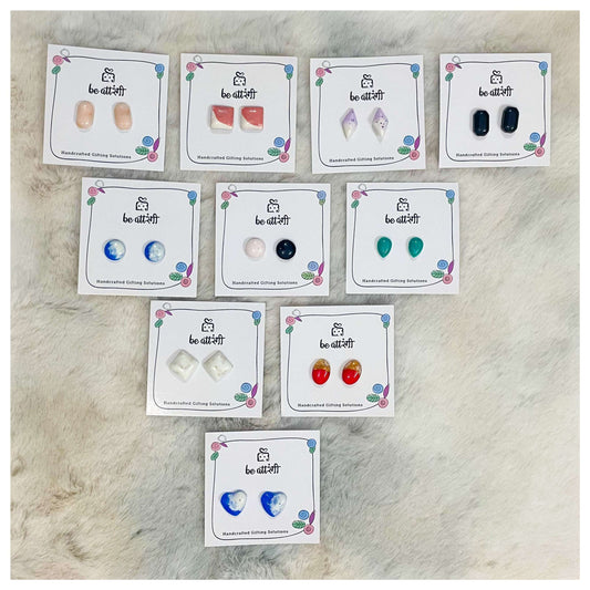 10 Pair Resin Stud Earrings Combo - beattrangi