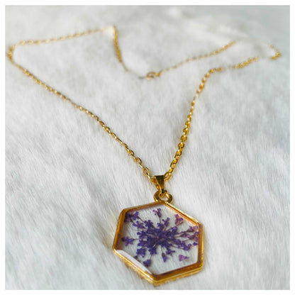 Purple Hexa Flower Pendant - beattrangi