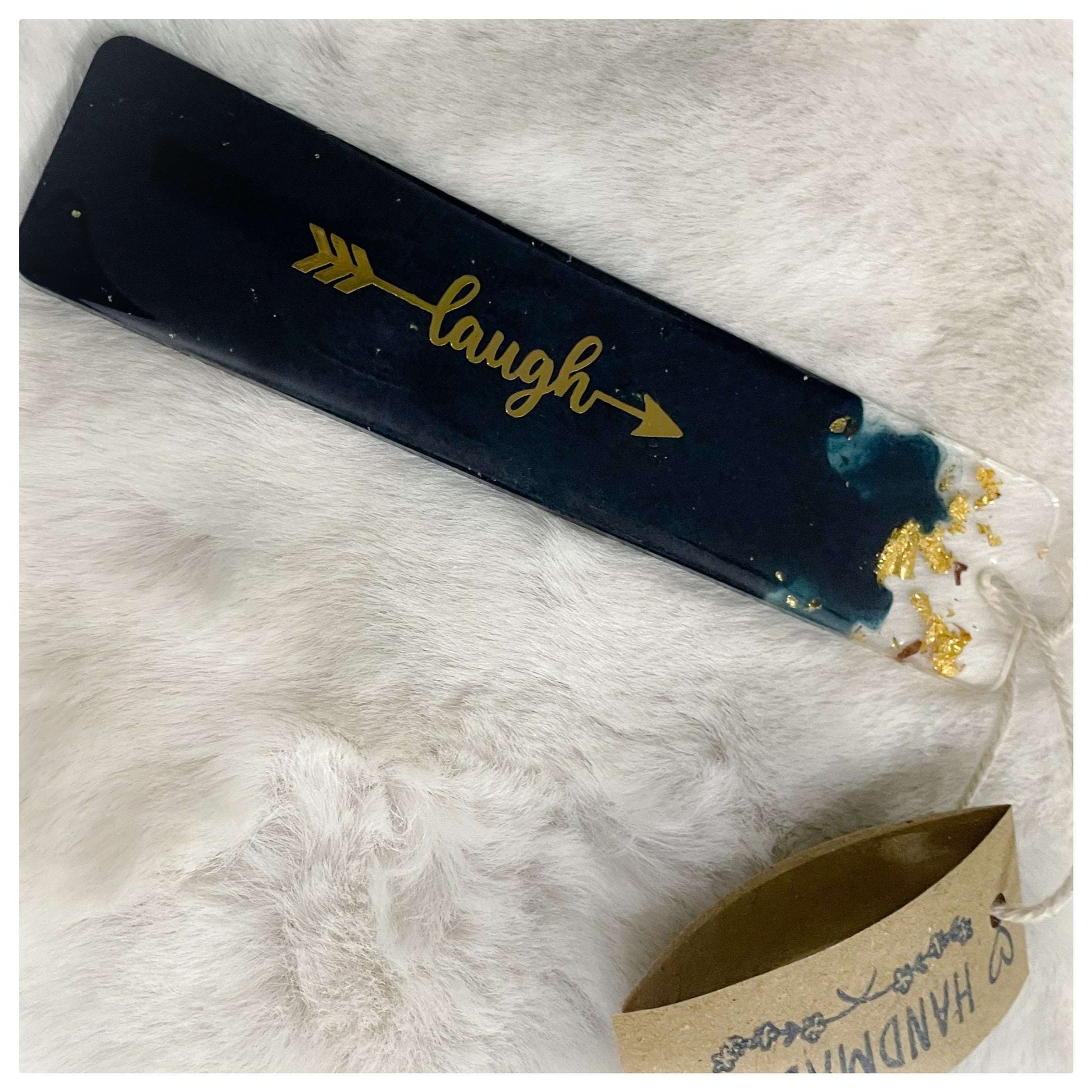 Teal Black Laugh Bookmark - beattrangi