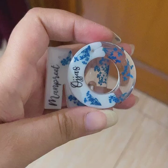 Name Customised Real Flower Keychain