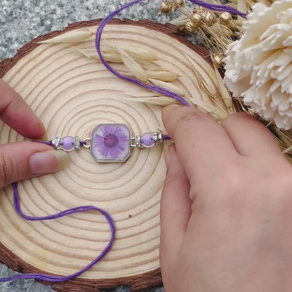 Lavender Real Flower Bhai Rakhi